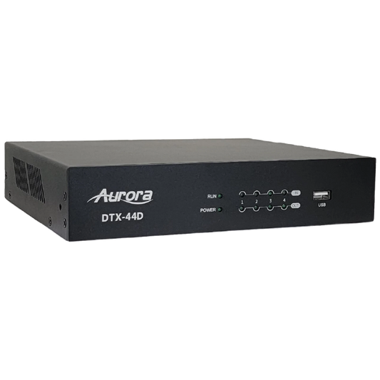 Aurora Multimedia DTX-44D – 4×4 Dante Audio DSP with 4×4 Analog I/O | Brand New